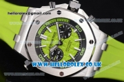 Audemars Piguet Royal Oak Offshore Diver Chrono Clone AP Calibre 3126 Automatic Steel Case with Green Dial Stick Markers and Green Rubber Strap (JF)