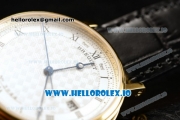 Breguet Classique Japanese Miyota 9015 Automatic Movement Yellow Gold White Dial and Roman Numeral Markers Leather Strap (FF)