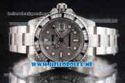 Rolex GMT-Master II Clone Rolex 3186 Automatic Stainless Steel Case/Bracelet with Diamonds Dial and Dot Markers Diamonds Bezel (BP)