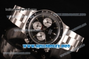 Rolex Daytona Vintage Chrono Miyota OS20 Quartz Steel Case/Bracelet with Black Dial and Stick Markers