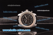 Breitling For Bentley Chronograph Quartz Movement with Black Dial and Leather Strap