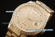 Rolex Day-Date Swiss ETA 2836 Movement with Diamond Dial and Strap