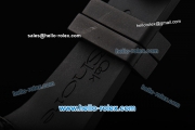 Audemars Piguet Royal Oak Survivor Swiss Valjoux 7750 Automatic Movement PVD Case with Black Dial Stick Markers and Black Rubber Strap