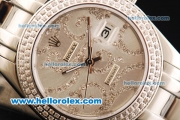 Rolex Datejust Automatic Movement Full Steel with Double Row Diamond Bezel - White Dial