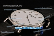 Patek Philippe Calatrava Miyota OS2035 Quartz Steel Case with Arabic Numeral Markers and White Dial