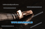 Audemars Piguet Royal Oak Chrono Rose Gold Case With Black Dial Clone AP3126 Automatic Black Leather