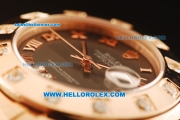 Rolex Datejust Swiss ETA 2836 Automatic Movement Full Rose Gold with Chocolate Dial and Diamond Bezel