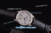 Omega Seamaster Railmaster Asia 6497 Manual Winding Movement Steel Case with White Dial and Black Leather Strap