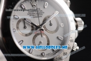 Rolex Daytona Swiss Valjoux 7750 Automatic Stainless Steel Case/Bracelet with Stick Markers and White Dial