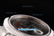 Rolex Datejust II Oyster Perpetual Automatic Movement Silver Case with Grey Flower Dial and SS Strap