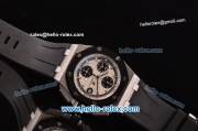 Audemars Piguet Royal Oak Offshore Chronograph Swiss Vljoux 7750-DD Automatic Steel Case with PVD Bezel White Dial and Stick Markers