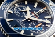 Omega Seamaster Planet Ocean Chrono Clone Omega 9300 Automatic Steel Case with Blue Dial and Blue Rubber Strap (EF)