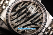 Rolex Datejust Automatic Movement Swiss Coating with Black Diamond Bezel and Diamond Dial