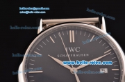 IWC Portofino Swiss ETA 2892 Automatic Steel Case with Stick Markers and Black Dial