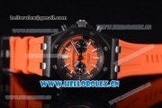 Audemars Piguet Royal Oak Offshore Diver Chronograph Clone AP Calibre 3126 Automatic PVD Case Orange Dial Orange Rubber Strap and Stick Markers (EF)