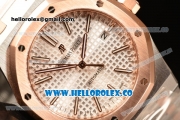 Audemars Piguet Royal Oak 41mm Two Tone Clone AP3120 Automatic White Dial 15400SR.OO.1220SR.01 EF Best Edition