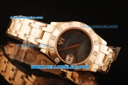 Rolex Datejust Swiss ETA 2836 Automatic Movement Full Rose Gold with Grey Dial and Diamond Bezel