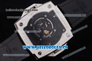 Hublot Masterpiece MP 08 Antikythera Sunmoon Asia 2813 Automatic Steel Case Skeleton Dial Grey Leather Strap and Stick Markers