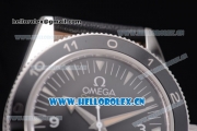 Omega Seamaster 300 Master Co-Axial Clone 8400 Automatic Steel Case with Black Dial Stick/Arabic Numeral Markers and Black Leather Strap (YF)