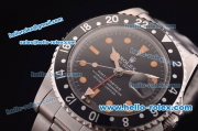 Rolex GMT Master Vintage Asia 2813 Automatic Full Steel With Black Bezel and Black Dial-Yellow Punctate Markers
