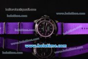 Rolex Submariner Asia 2813 Automatic PVD Case with Purple Markers Carbon Fiber Dial and Purple Nylon Strap