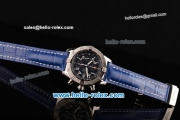 Breitling Avenger Skyland Chrono Swiss Valjoux 7750-SHG Automatic Steel Case with Blue Leather Strap and Blue Dial