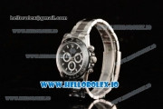 Rolex Cosmograph Daytona Clone Rolex 4130 Automatic Steel Case Black Dial With Stick Markers Steel Bracelet - 1:1 Original (AR)