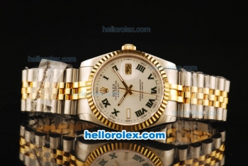 Rolex Datejust Automatic Movement ETA Coating Case with Gold Bezel and Two Tone Strap-36mm