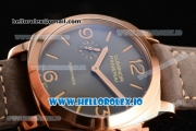 Panerai Luminor Marina 1950 3 Days Automatic Composite Asia Automatic Rose Gold Case Black Dial With Stick/Arabic Numeral Markers Brown Leather Strap