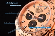 Rolex Daytona Chronograph Swiss Valjoux 7750-SHG Automatic Rose Gold Case with Rose Gold Dial and White Stick Markers