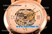 Vacheron Constantin Malte Asia Automatic Rose Gold Case with Beige Skeleton Dial and Roman Numeral Markers