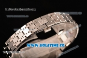Audemars Piguet Royal Oak 33MM Miyota Quartz Steel Case/Bracelet with White Dial Stick Markers and Diamonds Bezel (EF)