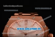 Audemars Piguet Royal Oak 41MM Clone AP Calibre 3120 Automatic Full Rose Gold with White Dial and Stick Markers (EF)