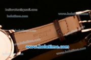 IWC Portuguese Chrono Miyota OS20 Quartz Rose Gold Case with White Dial Numeral Markers and Brown Leather Bracelet