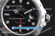 Rolex Explorer II Clone Rolex 3187 Automatic Stainless Steel Case/Bracelet with Black Dial and Dot Markers Steel Bezel (BP)