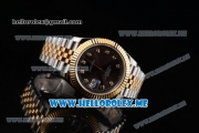 Rolex Datejust II Asia 2813 Automatic Two Tone Case/Bracelet with Brown Dial and Diamonds Markers (BP)