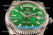 Rolex Day-Date Asia 2813/Swiss ETA 2836/Clone Rolex 3135 Automatic Steel Case with Stick Markers and Green Dial (BP)