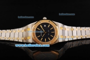 Audemars Piguet Royal Oak Swiss ETA 2824 Automatic Movement Black Dial with Gold Bezel and Two Tone Strap