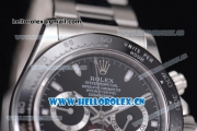 Rolex Daytona Chronograph Clone Rolex 4130 Automatic Stainless Steel Case/Bracelet with Black Dial and Stick Markers (BP)