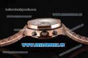 Audemars Piguet Royal Oak Offshore Seiko VK67 Quartz Rose Gold Case/Bracelet with White Dial and Arabic Numeral Markers