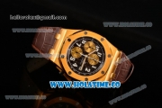 Audemars Piaget Royal Oak Offshore Chronograph Arnold Schwarzenegger Swiss Valjoux 7750 Automatic Yellow Gold Case with Brown Dial and White Arabic Numeral Markers