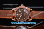 Tudor Heritage Black Bay Swiss ETA 2824 Automatic Rose Gold Case with Brown Dial Brown Leather Strap and Dot Markers (ZF)