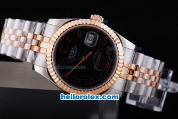 Rolex Datejust Oyster Perpetual Automatic Rose Gold Bezel with Black Dial and Roman Marking-Small Calendar