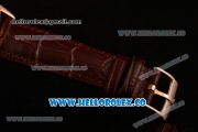 Zenith Vintage Miyota 9015 Automatic Rose Gold Case with Brown Dial and Brown Leather Strap - (AAAF)