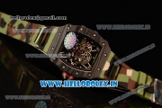 Richard Mille RM35-02 Japanese Miyota 9015 Automatic Carbon Fiber Case Skeleton Dial With Dots Markers Camouflage Rubber Strap - 1:1 Original(KV)