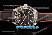 Omega Seamaster Planet Ocean 600M Co-axial GMT Clone Omega 8605 Automatic Steel Case with Black Dial and Stick/Arabic Numeral Markers (EF)