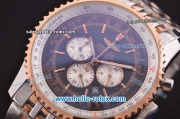 Breitling Navitimer Chronograph Miyota Quartz Two Tone Case/Strap with Black Dial