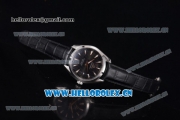 Omega Aqua Terra 150 M Co-Axial Clone 8500 Automatic Steel Case Black Dial Stick Markers and Black Leather Strap (EF)