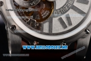 Antoine Preziuso Tourbillons Mega Tourbillon Swiss Manual Winding Steel Case with Silver/Skeleton Dial and Brown Leather Strap