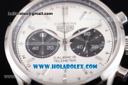 Tag Heuer Carrera Calibre 18 Chronograph Miyota Quartz Steel Case with White Dial and Silver Stick Markers